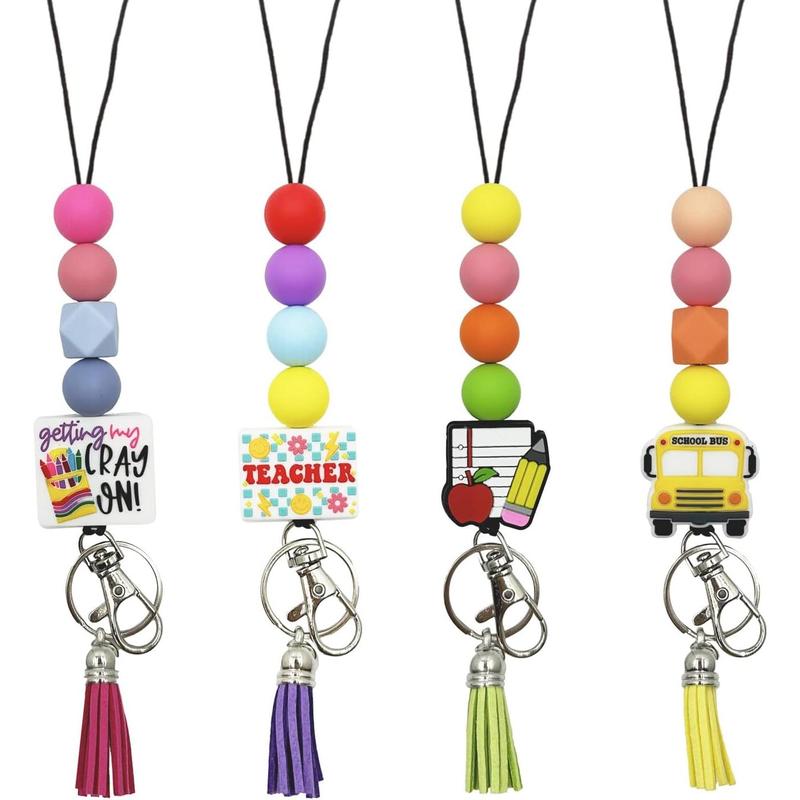 Teacher Lanyard Beaded Badge Breakaway Lanyard Cute Teacher - TikTok Shop