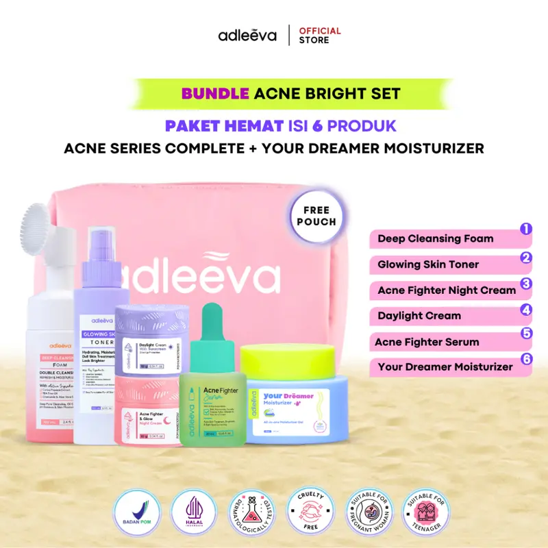 Adleeva Skincare Paket Complete + Moisturizer + Essence Bundle Set 4
