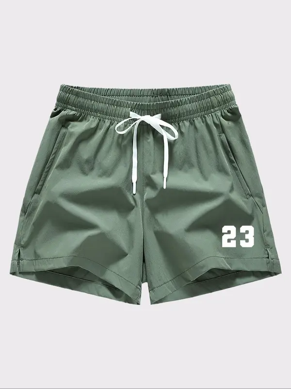Men's Solid Color Drawstring Waist Shorts, Casual Breathable Comfortable Shorts for Summer, Men's Bottoms for Daily Wear 3