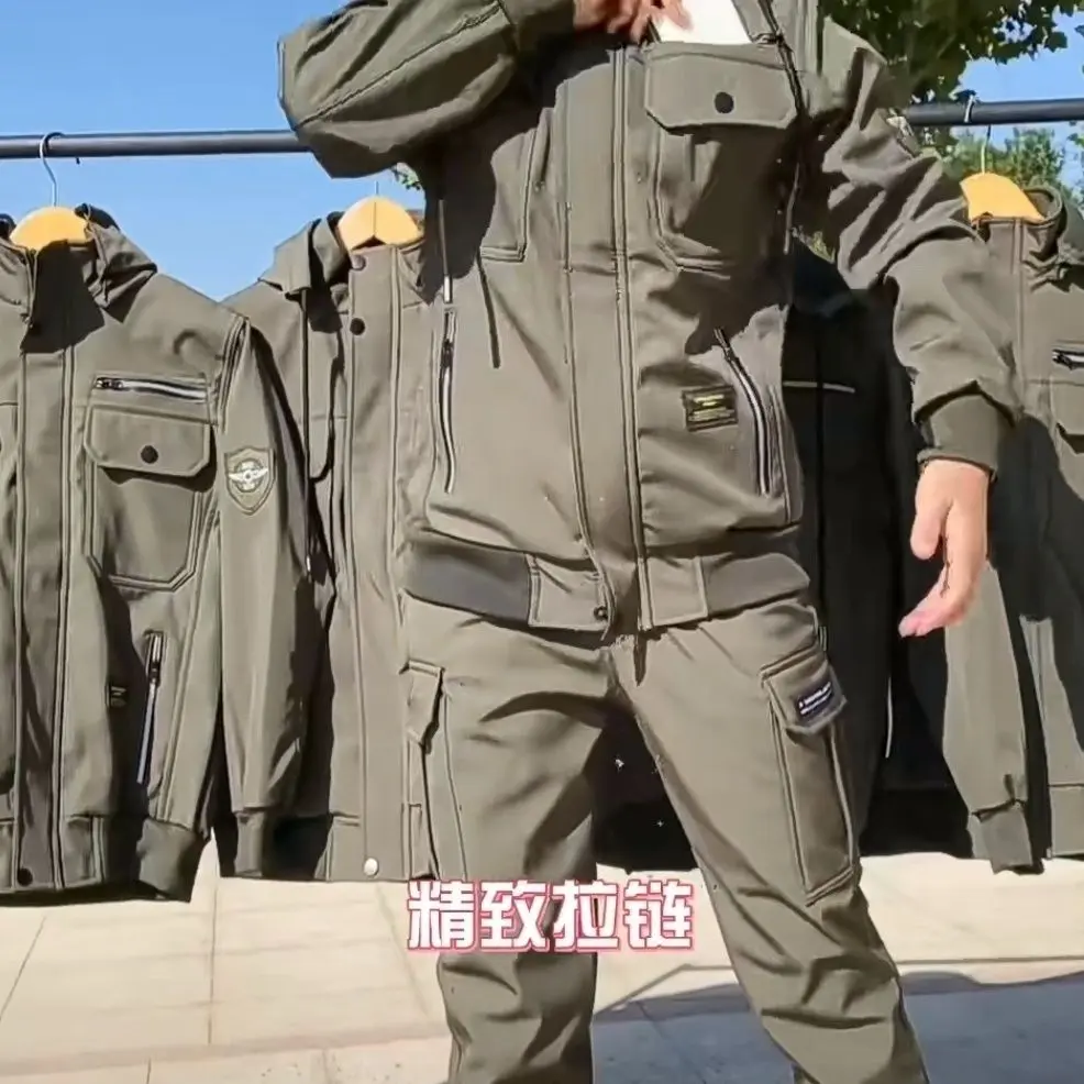 Bộ Đồ Chống Gió Chống Thấm Nước, Lót Lông Cừu, Chống Mài Mòn, Chống Vết Bẩn, Quần Áo Bảo Hộ Lao Động Thích Hợp Cho Công Trường Xây Dựng, Phục Hồi Ô Tô, Bộ Đồ Rằn Ri, Thích Hợp Cho Mùa Thu, Mùa Đông Và Mùa Xuân, Dụng Cụ