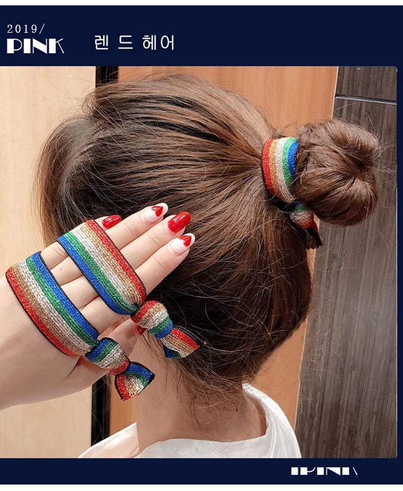 Product Introduction of Korean Style Simple Colorful High Elastic Rubber Band Bracelet Tie up a Bun Hairstyle Leopard Print Hair Rope 1