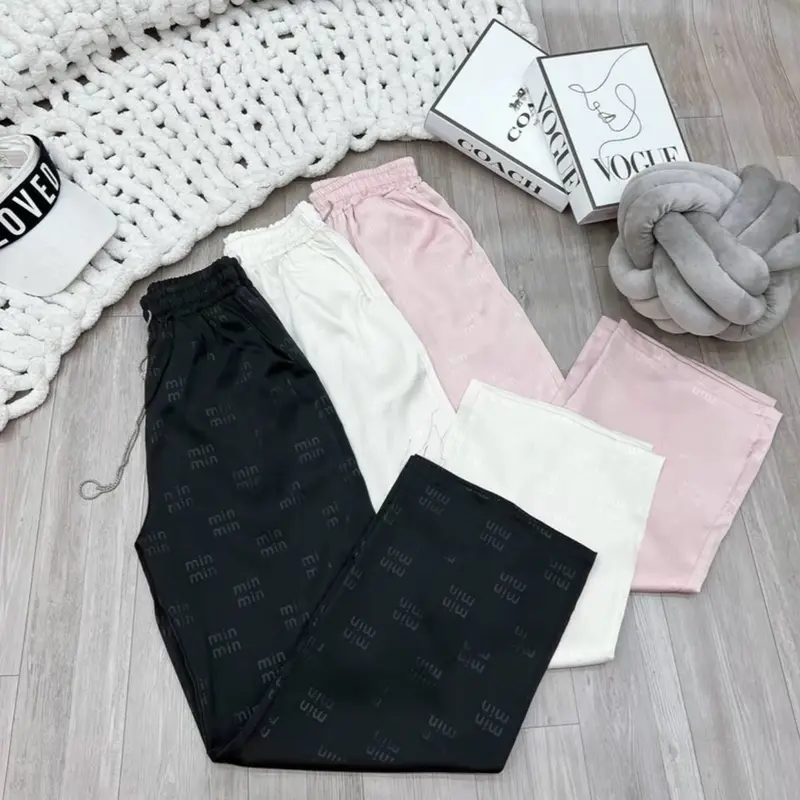 [Giá Mở Bán ] Quần Suông Ống Rộng Chất Lụa Hàn Chữ 3D MinMi.n Siêu Mềm Mát Không Nhăn Nữ pants ( hỗ trợ cắt gấu miễn phí ) 2