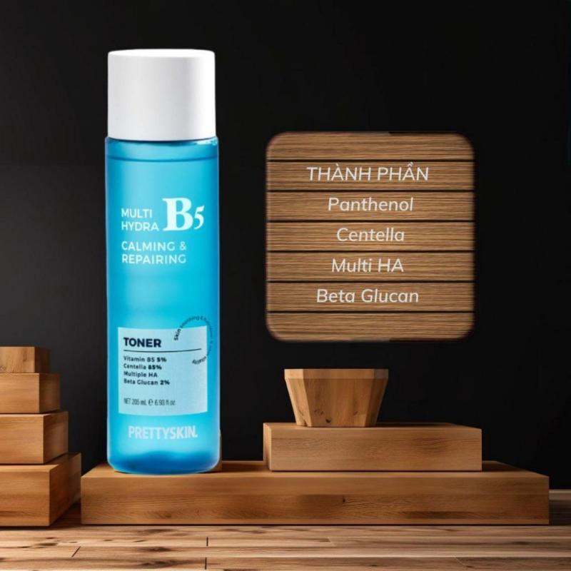 [Giảm giá cho khách hàng mới] Nước Hoa Hồng PrettySkin Multi Hydra B5 Calming & Repairing Toner Phục Hồi Dưỡng Trắng 4