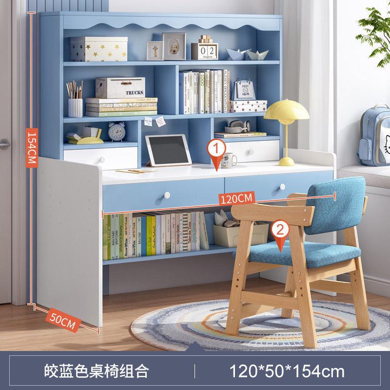 {Sg Sales} Study Table with Bookshelf Computer Desk Home Desktop Desk with Large Bookshelf Desk Combination Bedroom Office Writing Desk Study Table with Drawer 3