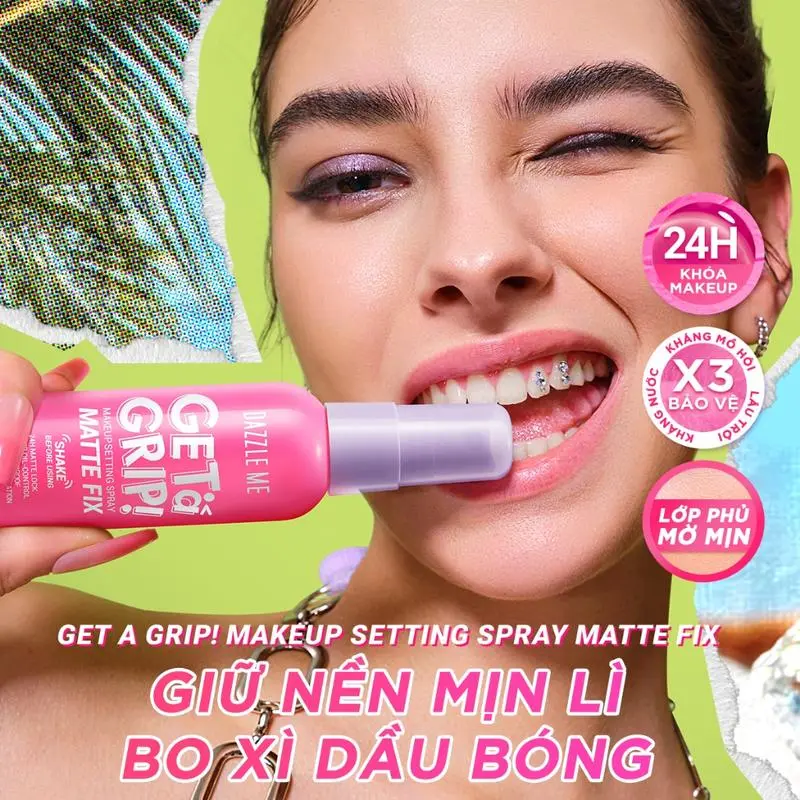 [Phiên bản Matte Dewy Fix] Xịt Khóa Makeup DAZZLE ME Xịt Cố Định Lớp Trang Điểm Nền Lâu Trôi Da Dầu Mịn Lì 60ml Cosmetic Nữ Mỹ Phẩm