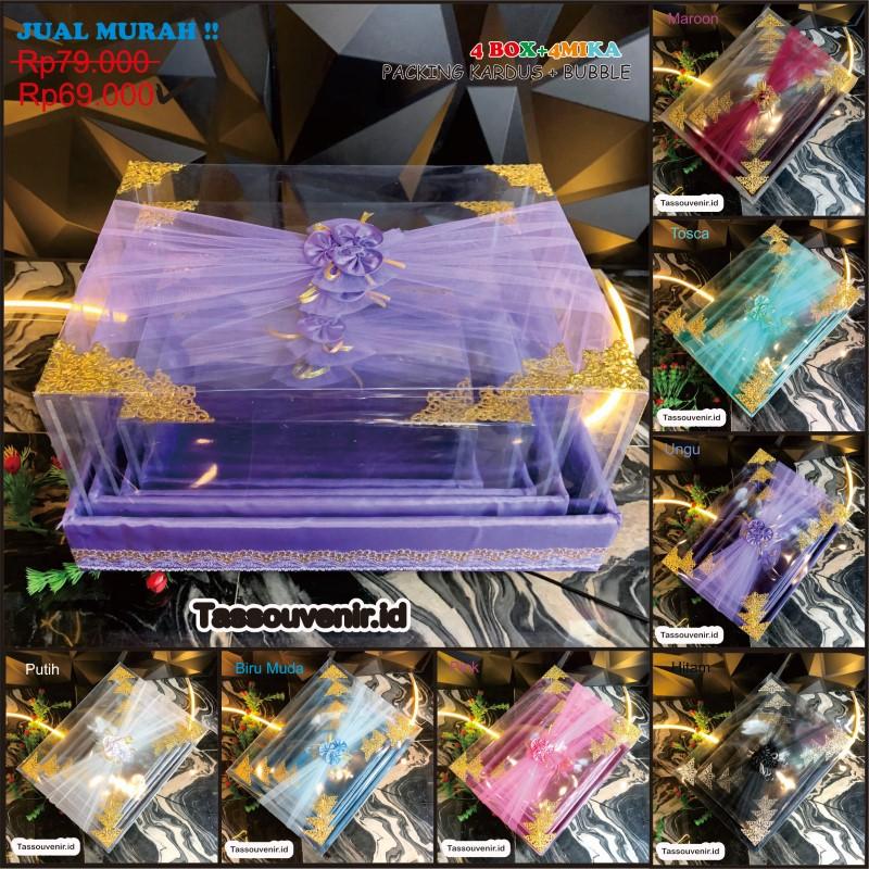 Kotak Hantaran \ Kotak Seserahan \ Box Hantaran \ Hantaran Pernikahan 1 Set Isi 4 Box Merah Pita 0