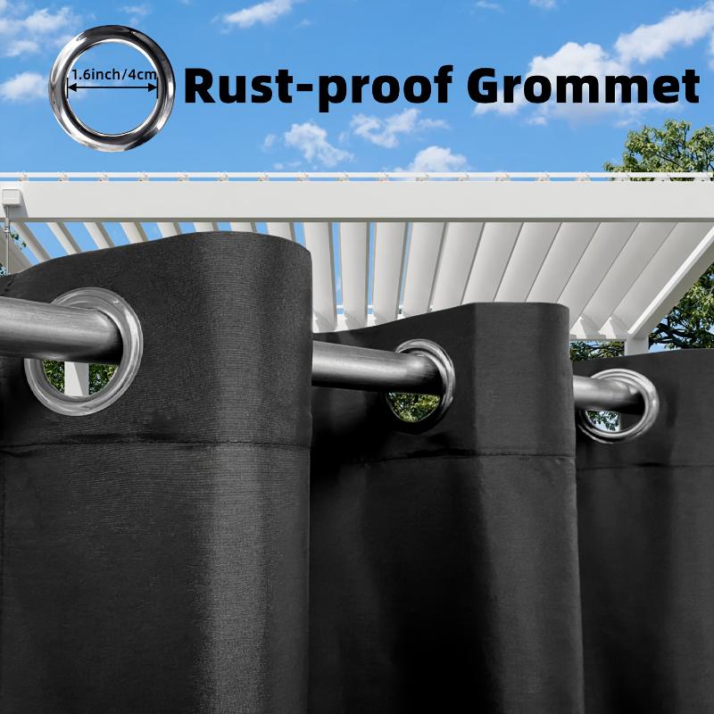Product Introduction of 4 Pieces Waterproof Privacy Curtains - Light-filtering Outdoor Curtains With Rings For Porches, Gazebos, Pergolas, And Backyards 22