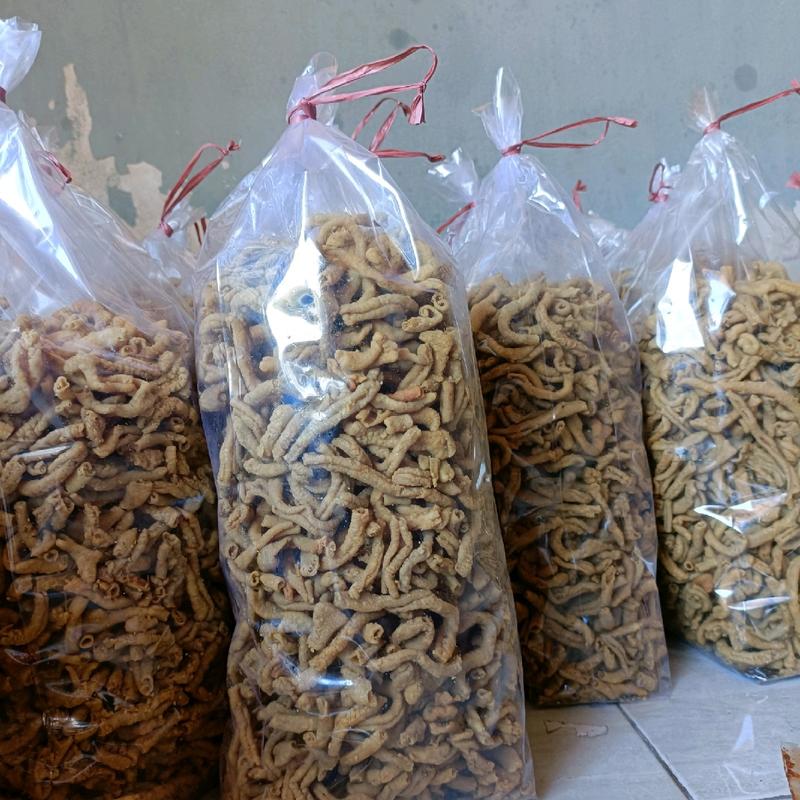 1ball - 2kg   Camilan Keripik usus ayam crispy premium kripik usus original  Cemilan Snack Food Pedas Asin 4