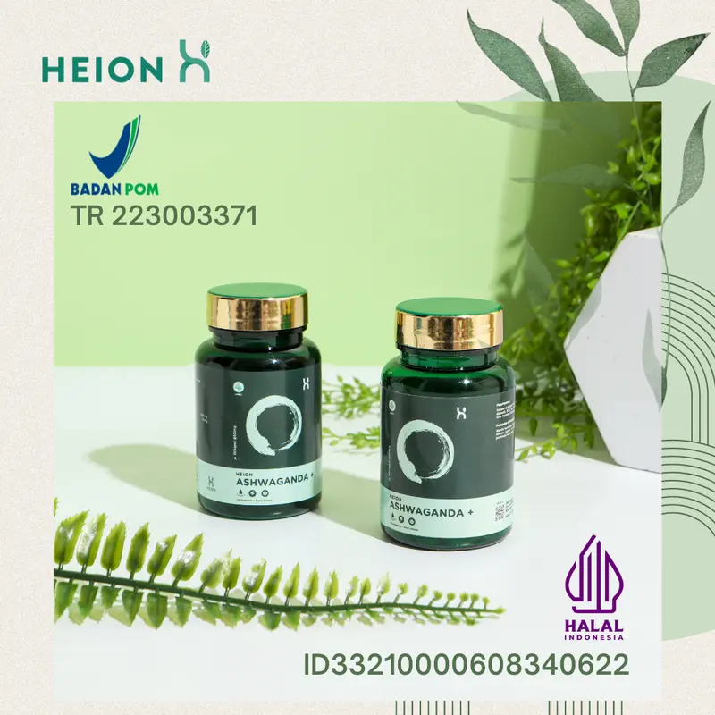 HEION Ashwagandha + 30 Kapsul - SUPLEMENT KESEHATAN MAKANAN ASHWAGANDA EXTRACT ANXIETY STRESS RELIEF SLEEP Extract @500mg BPOM by HEION OFFICIAL 3