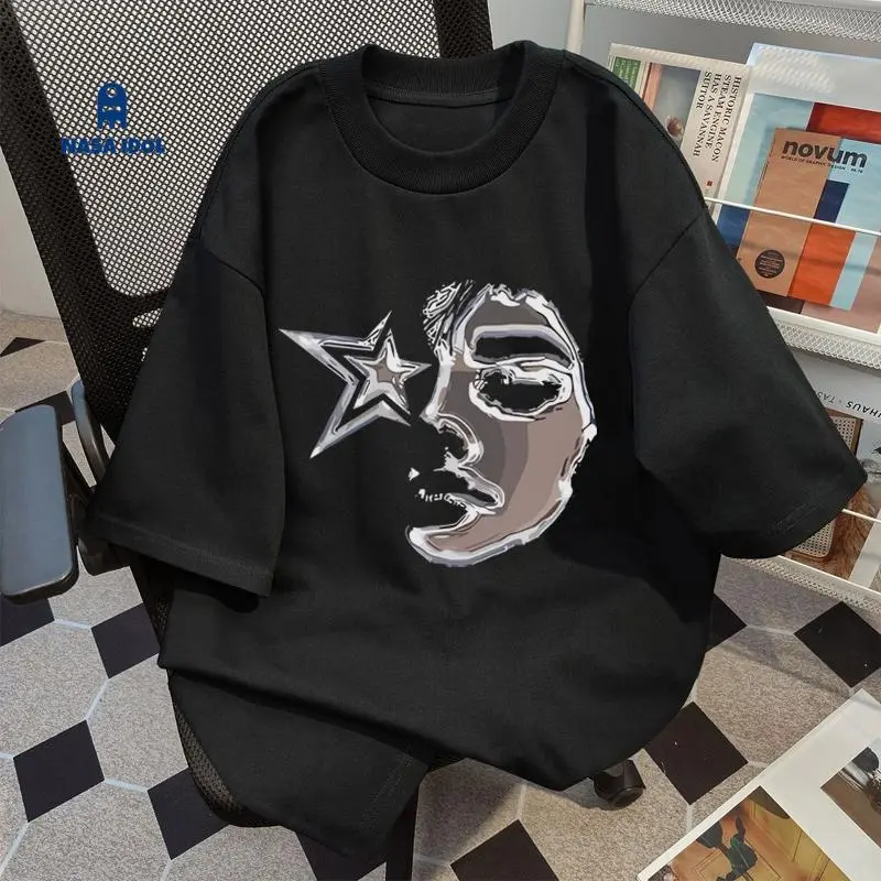 NASA IDOL T-shirt baju Atasan Wanita Korean Style Hitam Dewasa Distro Lengan Pendek Keren Premium Oversize Unisex C894