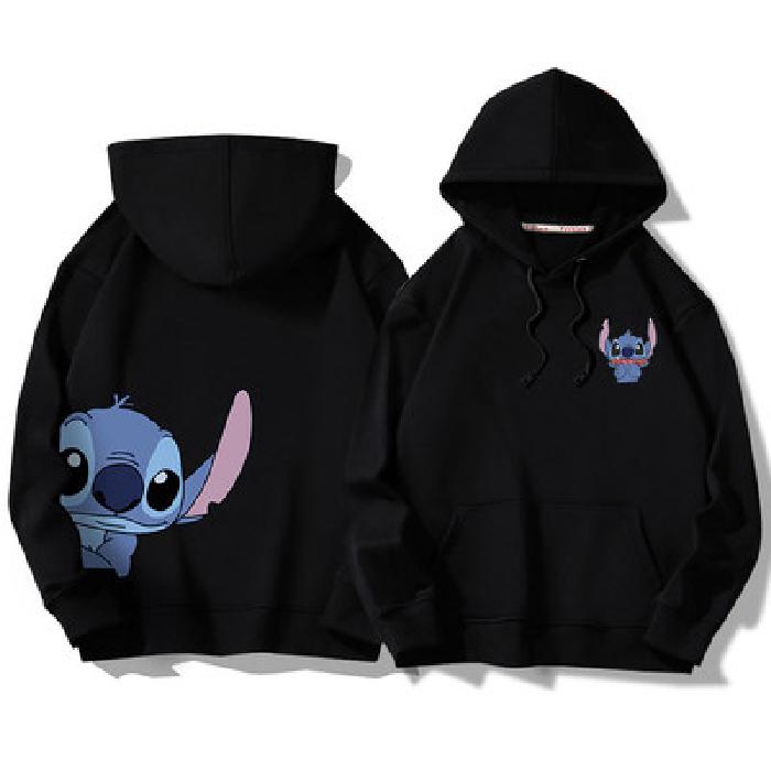 [Ready stock] men's casual hoodie cartoon Stitch Pattern Coat Women & Men thicken loose cotton couple wear tops sportswear Clothing Fashion 0