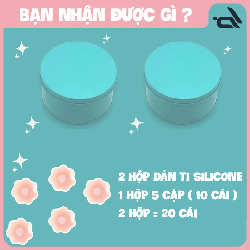 [ CHỈ  59K - COMBO 2 HỘP ] Miếng Dán Nhũ Hoa Silicone Tái Sử Dụng 1