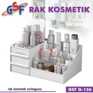 Rak Kosmetik 2 Laci Domi - Tempat Penyimpanan Skincare Make Up Susun Plastik Tebal GSF G 156