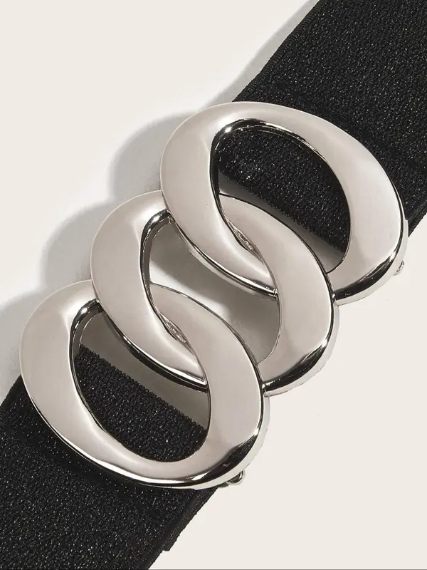 Women's Elegant Fashion Decorative Wide Belt,  Ring Buckle Elastic Waistband for Party and Daily Use, Casual Versatile Clothes Accessories for Women & Girls 8