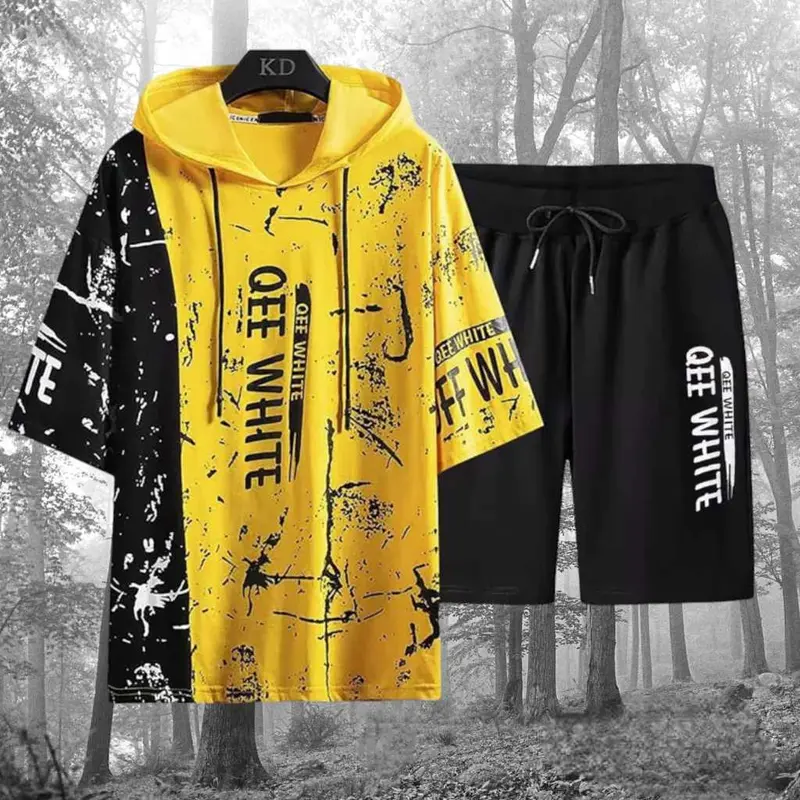 satu set style outfit Cowok EEQ Atasan Sweater/Kaos dan Celana pendek Kekinian -  Unisex Wanita 6