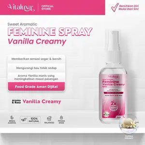 Vitaluxa Vanilla Creamy Spray Aromatic -  Intimate Spray Wanita BPOM Bebas Bau Tak Sedap 24 Jam - Aroma Manis & Segar