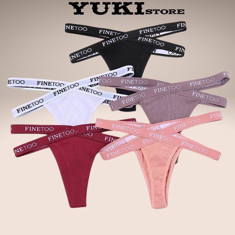 Combo 5 Quần lót lọt khe nữ sexy dây hông cotton trơn thoáng khí Đồ lót cạp thấp gợi cảm vải mềm mại thoáng khí 005
