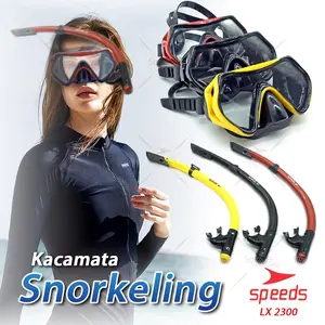 SPEEDS Kacamata Renang Snorkeling PVC Lat Selam Snorkel Diving 017-2300 3PC=1.3KG