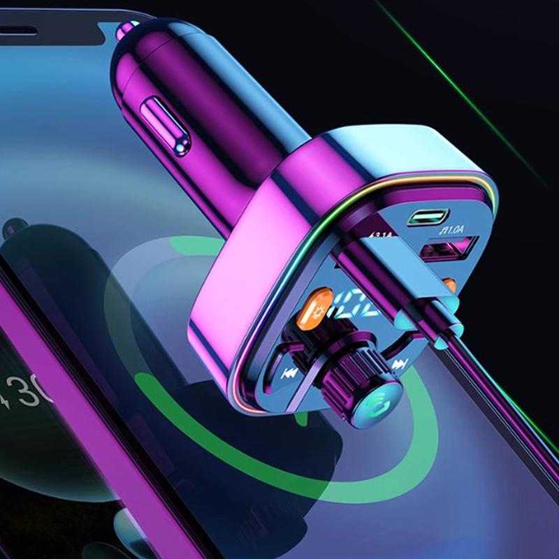 Product Introduction of USB Car Charger Quick Charge Bluetooth FM Transmitter USB Type C 3A PD 18W Car Fast Charging For Phone 15