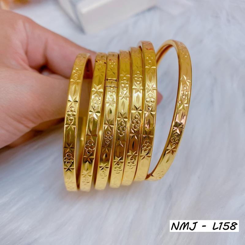 Bộ Vòng Tay Ximen  Nữ L158 Khóa lưỡi Gà, 1 bộ 7 chiếc bản 4 ly