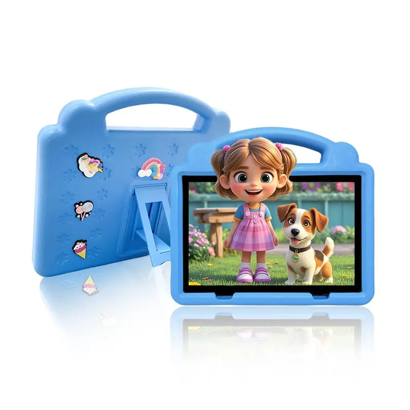 Android Tablet, Usb Rechargeable 10.1 Inch Screen Portable Tablet with Protective Case, Compact Learning Tablet, Children's Gift, Parental Control Tablet, Wireless 2