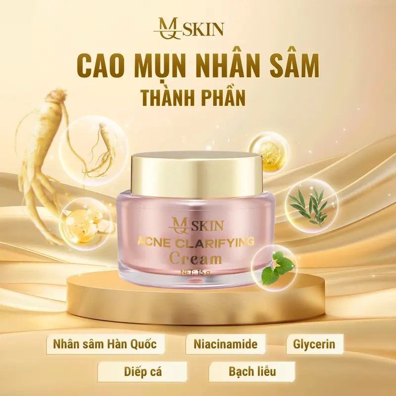Tặng Thẻ + Nạ Gold Combo Mụn Cốt Sâm - Kem Mụn Nhân Sâm - Serum Chấm Mụn Nhân Sâm - MQ Skin Chăm Sóc Da Skincare Làm Đẹp Da 2