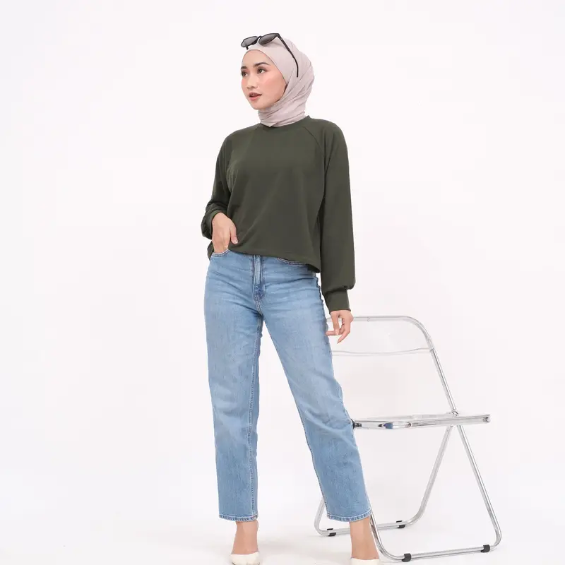 CROP TEE OVERSIZE KAOS POLOS CROP TOP LENGAN PANJANG HIJAB FRIENDLY 7