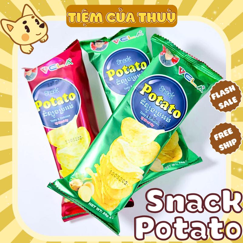 Bịch 30 Gói Bim Bim Snack Khoai Tây Potato Snack Potato VELA đồ ăn vặt tuổi thơ