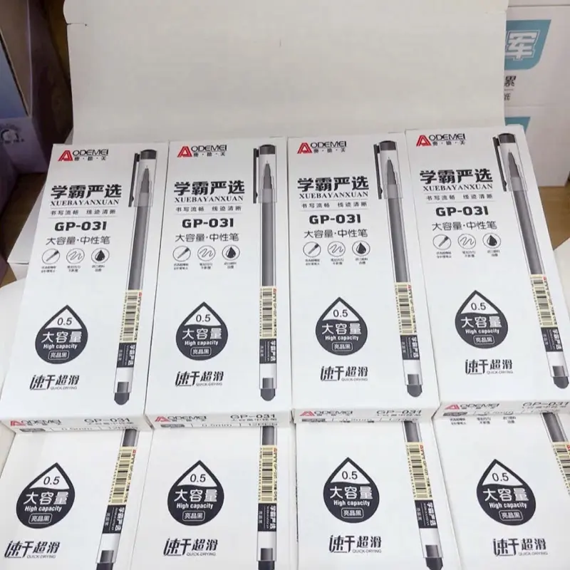 Bút gel GP030 hộp 12 cây mực xanh, mực đều, sắc nét