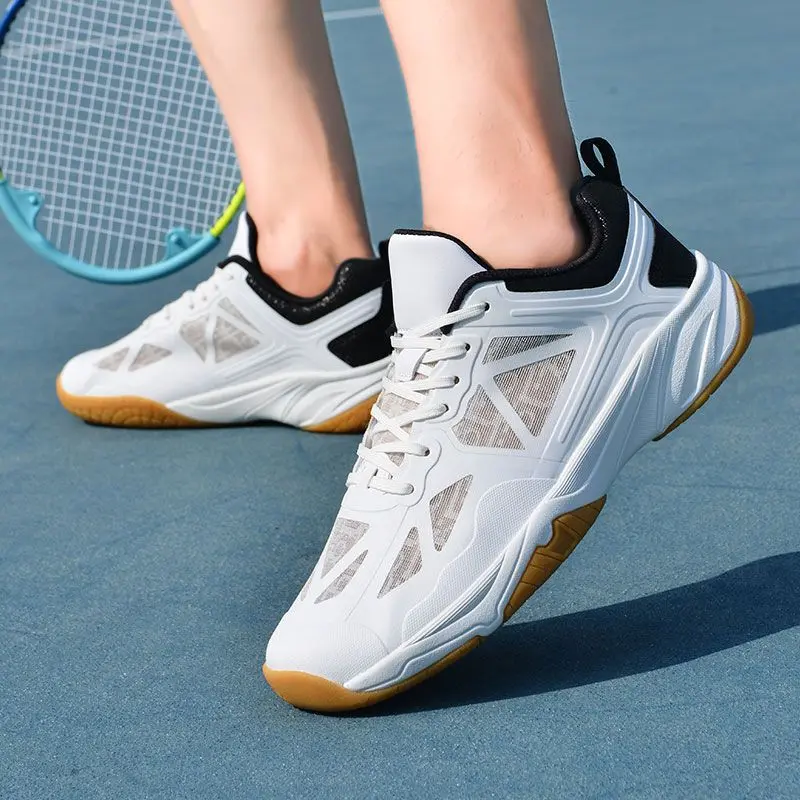 Summer New Professional Badminton Shoes Men's Breathable Mesh Non-Slip Wear-Resistant Tennis Shoes Tendon Bottom Volleyball Shoes Women