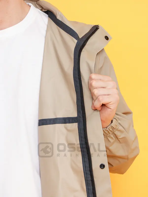 Jas Hujan OSEAL Full Seal Raincoat Mantel Pria Wanita Dewasa Shine Series Cream 7