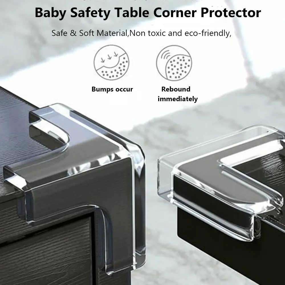 4Pcs Soft Safety Desk Kids Security Anticollision Strip Edge Protection Table Corner Protector Corner Guards