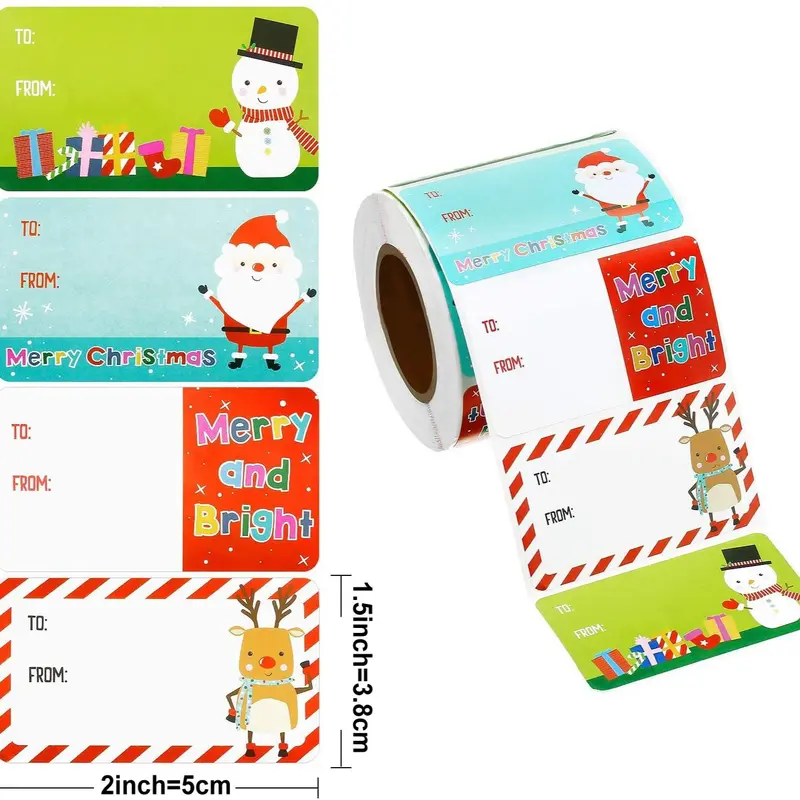 Stickers for Gifts, 500pcs/roll Colorful Label Sticker, Holiday Gift Decoration Label, Sticker Ornaments, Holiday Essentials, Valentine's Day Gift, Home Accessories Decor 1