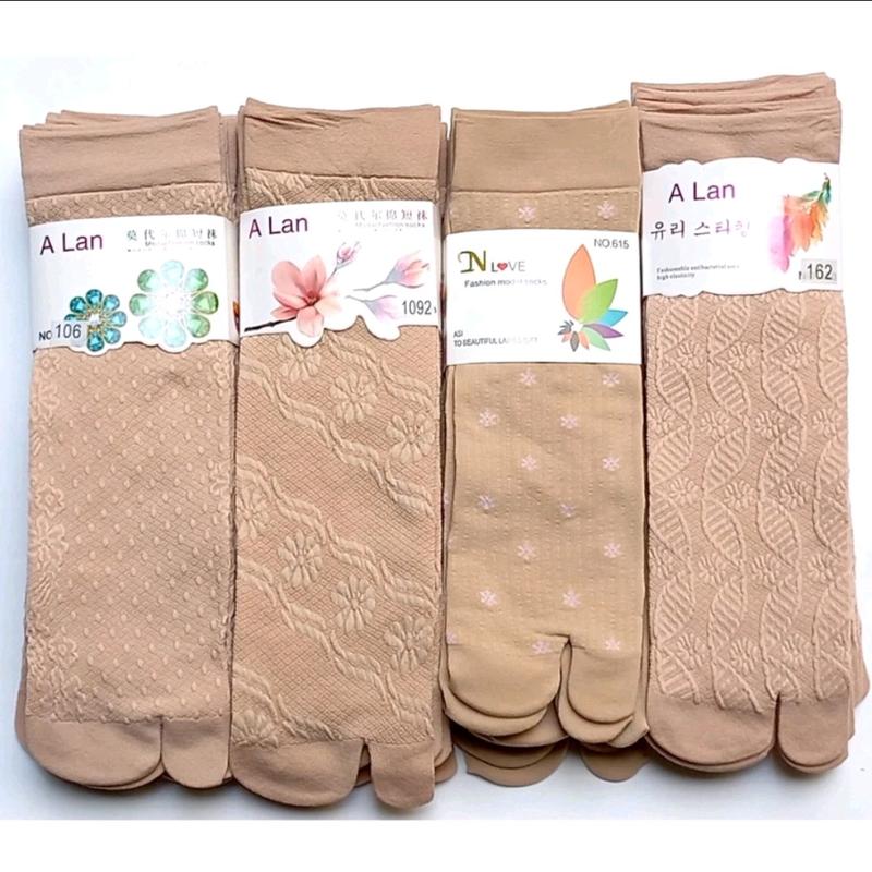Combo 5 đôi vớ da chân xỏ ngón thun cotton cao cấp vải dày mịn-gót bông