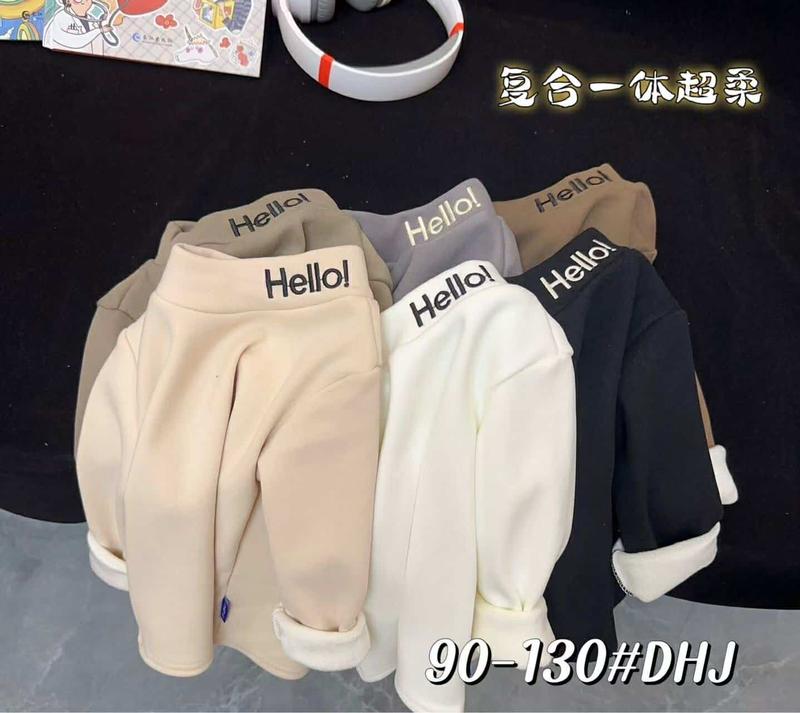 [MẸ THÓC]  Áo giữ nhiệt bé trai, bé gái lót lông 3 phân 4 màu màu cực xinh cho bé hàng QCCC by KID CLOTHING