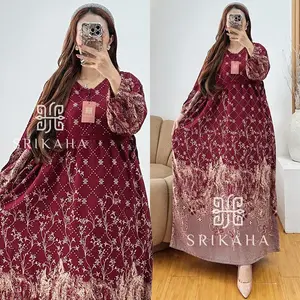 Exclusive FIHEN STORE Gamis Chibi Davina Dress Wanita Rayon Tebal Busui Homedress Batik Adem Nyaman Kain Lembut