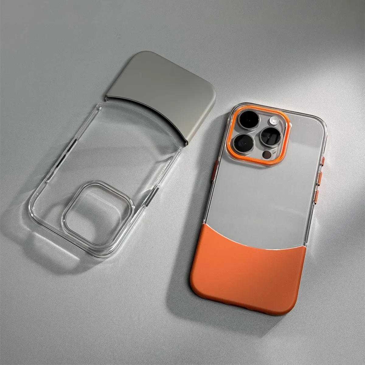 Tấm ốp lên xuống sang trọng trong suốt ốp điện thoại iPhone 15 Pro Max 12 13 14 Pro Max, chống xước và chống rơi, ốp điện thoại