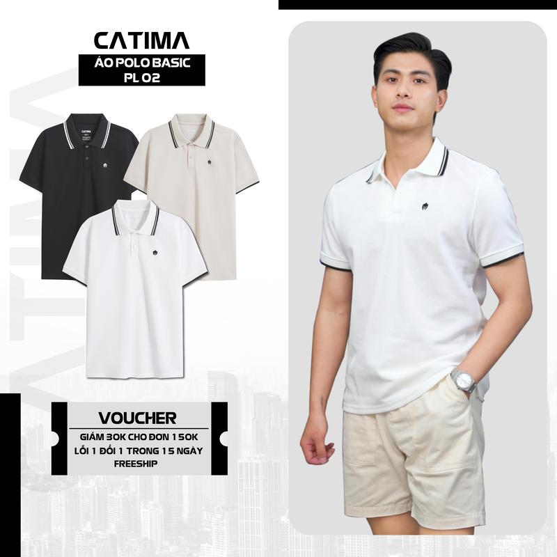 Áo Polo 3 màu nam CATIMA BASIC CLASSIC PL02 Ngắn Tay vải cá sấu cotton sang trọng, tinh tế - Menswear có cổ - tay bo