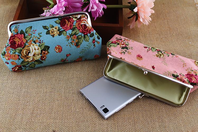 Product Introduction of Fabric Women's Wallet Long Rose Canvas Coin Purse Printed Clutch Student Pencil Case 10