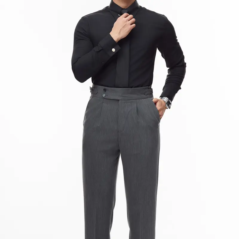 Áo Sơ Mi Nam Trắng Dài Tay Nam Cao Cấp Harold Collar Pin Cufflinks Công Sở Thanh Lịch, Slimfit Tôn Dáng 8