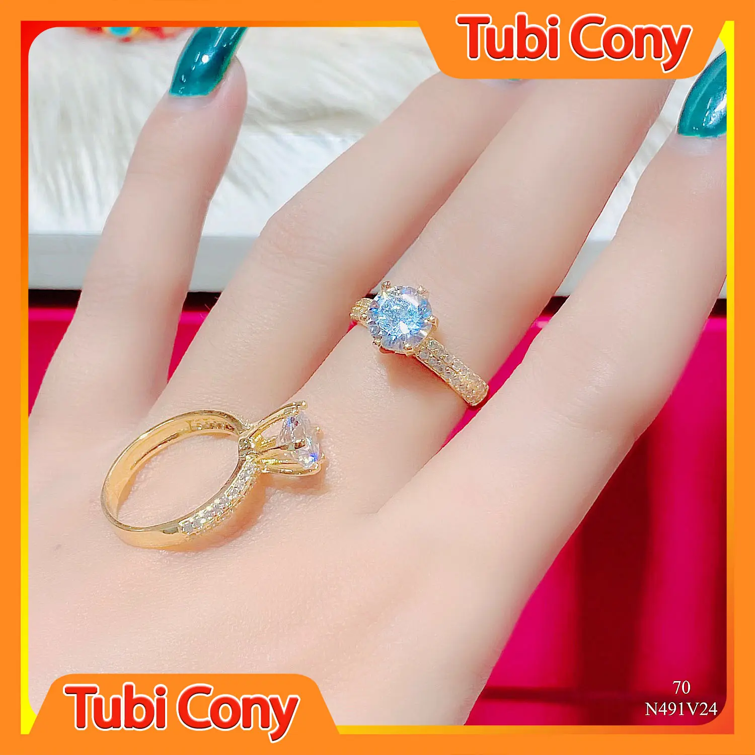 Nhẫn Nữ N491 Đính Đá Sang Trọng, Quý Phái -  Mang đi chơi, đi tiệc rất đẹp -  Bao đổi trả trong vòng 07 ngày - trang sức nữ, nhẫn nữ đẹp