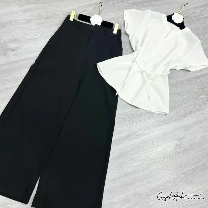 Set Áo Cánh Rơi Nữ Công Sở Thời trang thanh lịch phong cách hàn quốc 3