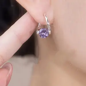 Anting Zirconia Micro Paving S925 Silver, Gaya Korea Trendy untuk Wanita Modern