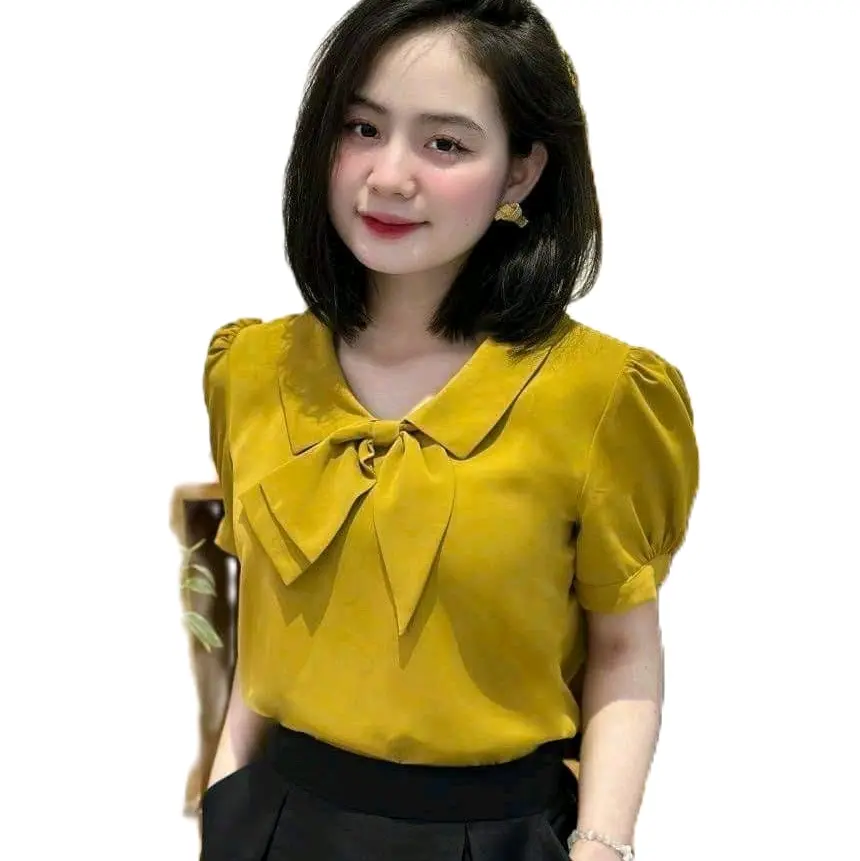 Áo Sơ Mi Xinh Nữ Công Sở Sọc Tay Ngắn