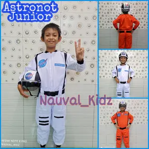Nauval_Kidz Baju Astronot Anak Untuk Usia 3-9 Th Kostum Karnaval Profesi Astronot Bahan Lembut Nyaman Dilengkapi Topi & Helm Bogo Size 0-5