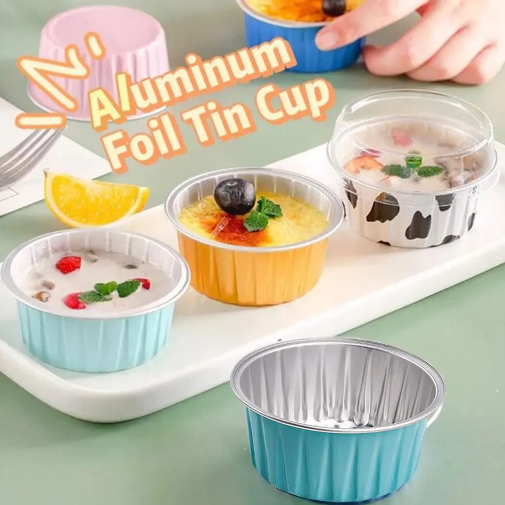 Cốc Giấy Thiếc Bằng Nhôm Bánh Nướng Xốp, 10 Cái, Chịu Nhiệt, Thích Hợp Để Nướng Bánh Và Làm Bánh, Cốc Khuôn Tráng Miệng, Bánh Cupcake, Y2G2