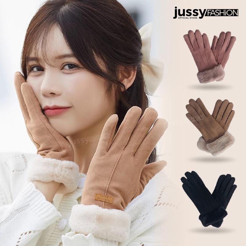 Găng Tay Nỉ Lót Lông Giữ Ấm JG06 Jussy Official Bao Tay Cảm Ứng Chống Gió Lạnh Thời Trang Cho Nam Và Nữ Voi