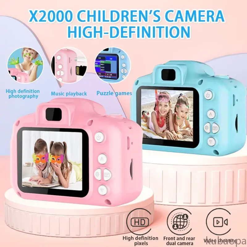 Kamera Digital Anak 12MP HD – Video 1080P, Layar Biru, Hadiah Edukasi & Ulang Tahun, Mainan Fotografi untuk Anak 3-12 Tahun.H 0