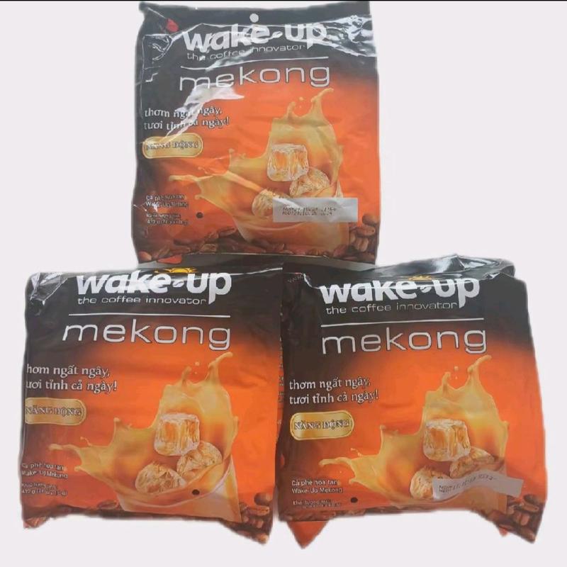 Combo 3 bịt Cafe sữa Wake Up Mekong Mẫu mới (1 bịt 24 gói ×18g Coffee Cà Phê 2
