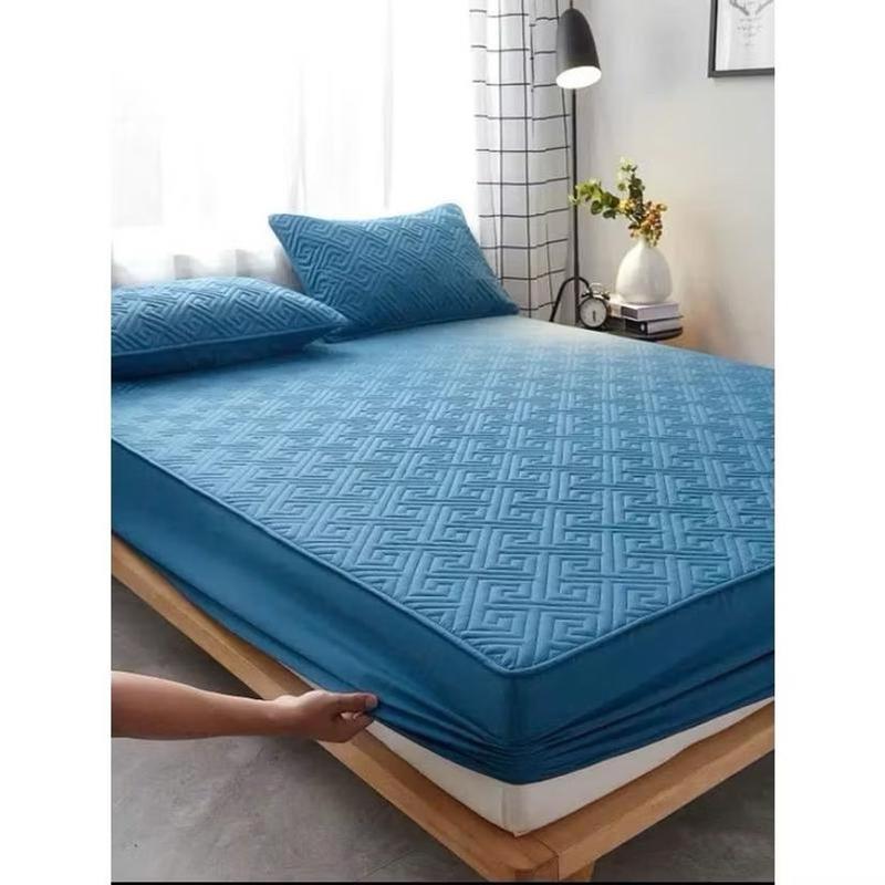 Ga trải giường Cotton 3 món PHI LỤA trần bông cao cấp dệt phẳng giặt máy dệt phẳng ếch xanh gra nệm